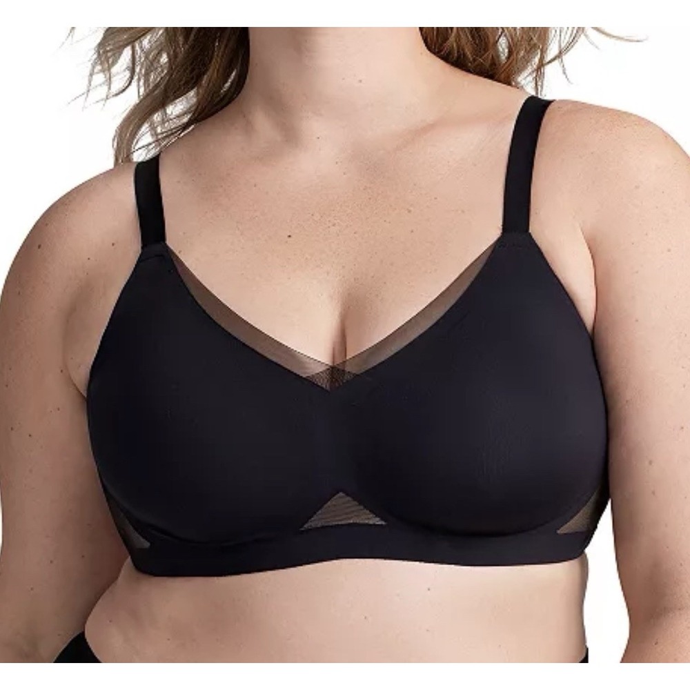 Honeylove LiftWear CrossOver Bra Black 1X 40 C/D Comfort Removable Pads